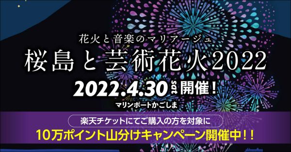 桜島と芸術花火22 4 30 土